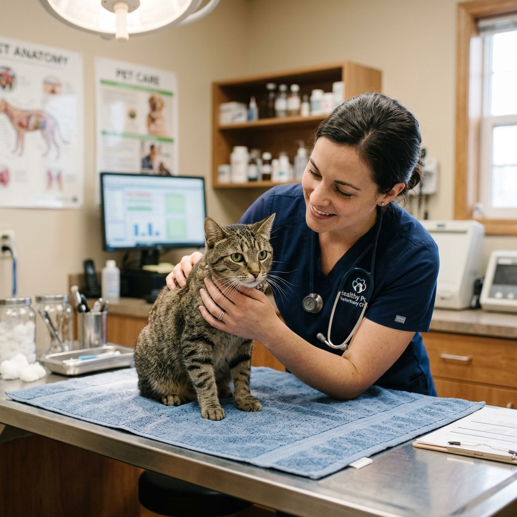 Cat at an emergency veterinary clinic